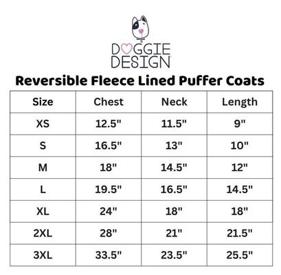 Show full view: Doggie Design Reversible Fleece Lined Puffer Dog Jacket, Blue Plaid, Medium slide 4 of 5