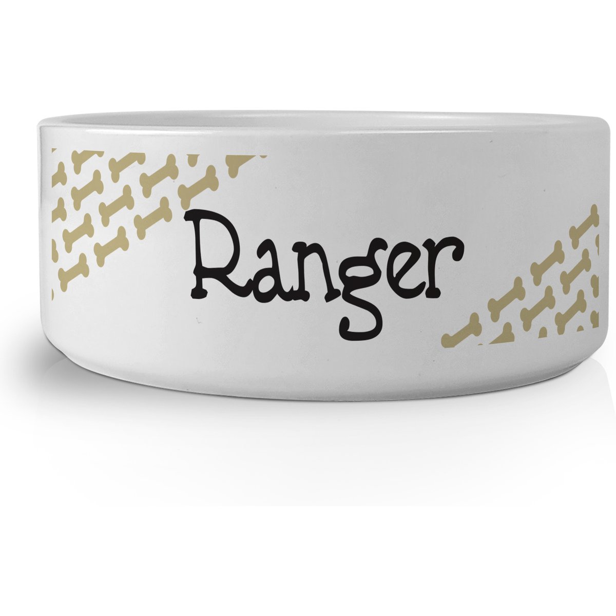 PGS Bone Pattern on Colored Background Small Pet Bowl, 7 x 2 7/8-in, Hazelwood/Black/White