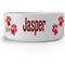 Show in main carousel: PGS Woof with Paw Print Pattern Small Pet Bowl, 7 x 2 7/8-in, Currant/White slide 1 of 3
