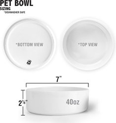 PGS Bone Pattern on Colored Background Small Pet Bowl, 7 x 2 7/8-in, Orange/Black/White slide 2 of 3