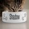 Show in main carousel: PGS Meow with Paw Print Pattern Small Pet Bowl, 6 x 2 1/4-in, Charcoal/White slide 2 of 3