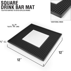 PGS If you can read this Name with Dog Bone Square Printed Bar Small Pet Mat, Brown/White/Black, 12 x 12-in slide 2 of 3