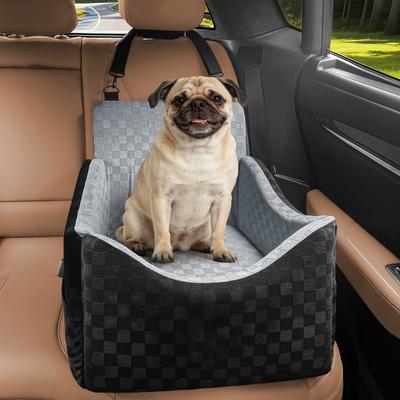 Show full view: Invenho Memory Foam Dog Car Seat Booster with Travel Storage Pocket & Washable Removable Cover, Grey, 19 x 18 x 18.5-in slide 2 of 7