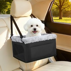 Invenho Dog Car Seat Booster Seat with Travel Storage Pocket, 16 x 13 x 9-in, Black