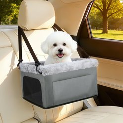 Invenho Dog Car Seat Booster Seat with Travel Storage Pocket, 16 x 13 x 9-in, Grey