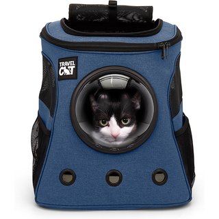 Travel Cat Fat Cat Airline Approved Bubble Backpack Cat Carrier, Navy slide 1 of 9