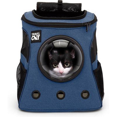 Travel Cat Travel Cat Fat Cat Airline Approved Bubble Backpack Cat Carrier, Navy
