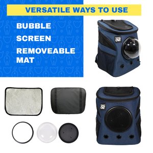 Travel Cat Fat Cat Airline Approved Bubble Backpack Cat Carrier, Navy