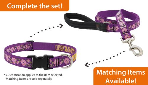 Show full view: LupinePet Personalized Nature Inspired Original Design Rose Garden Martingale Dog Collar, Large: 15 to 22 in, 1-in wide slide 8 of 8