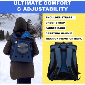 Travel Cat Fat Cat Airline Approved Bubble Backpack Cat Carrier, Navy