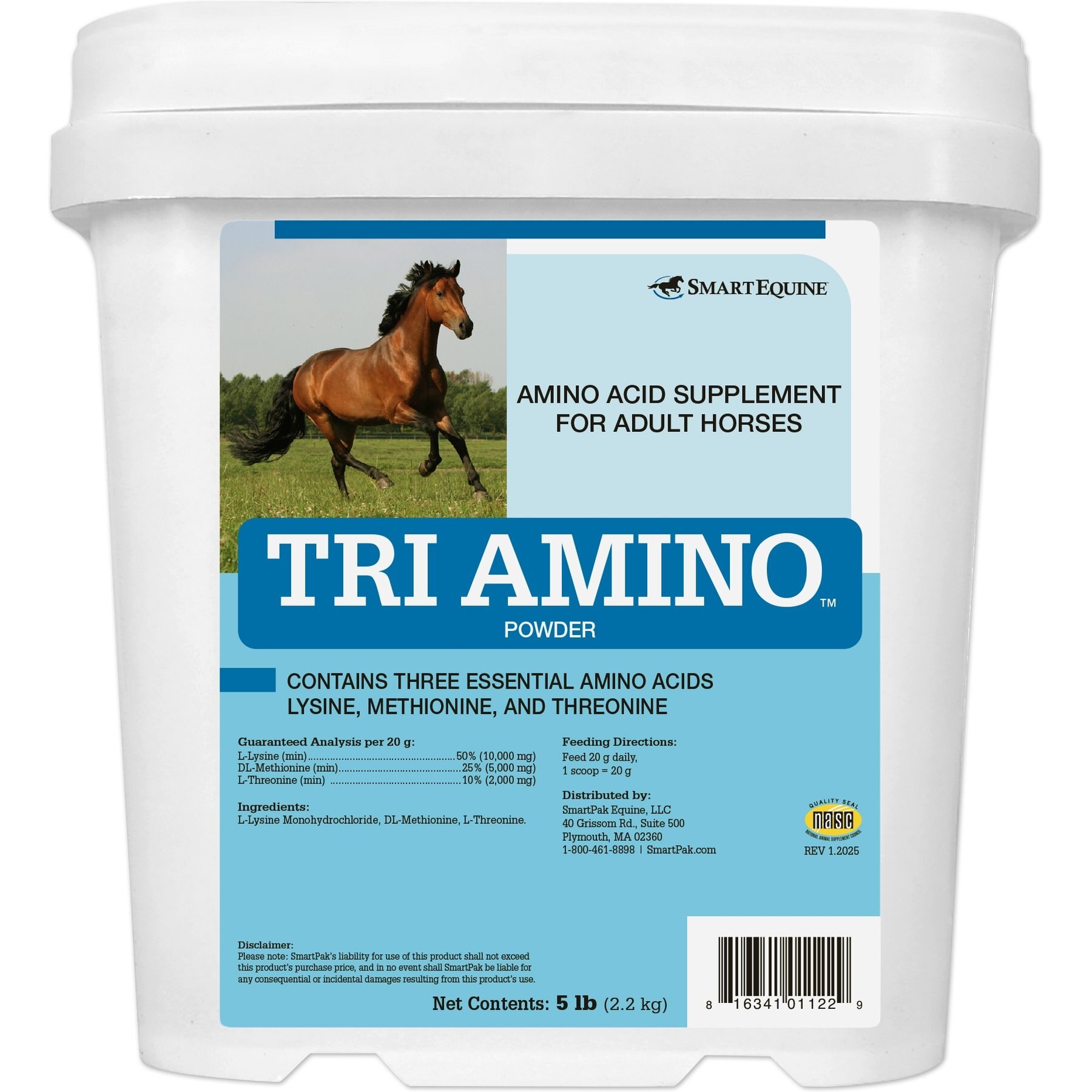 SmartPak Tri-Amino Amino Acid Powder Horse Supplement, 5-lb bucket