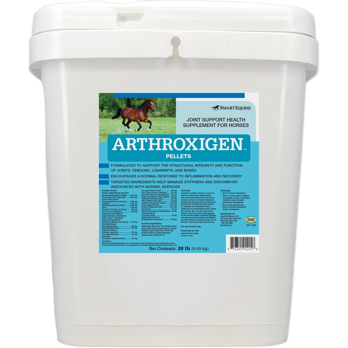 SmartPak Arthroxigen Joint Support Formula Pellets Horse Supplement, 20-lb pail