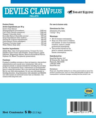 Show full view: SmartEquine Devil's Claw Plus Pellets Supplement for Horses, 5-lb pail slide 3 of 6