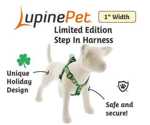 Show full view: LupinePet St. Patricks Day Adjustable Step In Dog Harness, Lucky Gnomes, Large: 24 to 38-in chest, 1-in wide slide 2 of 6
