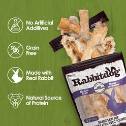 Palz&Co Rabbitdog Rabbit Skin Fur Dog Chews, 3.5-oz bag slide 2 of 9