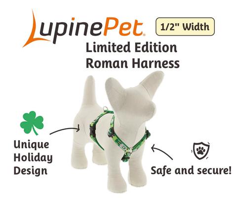 Show full view: LupinePet St. Patricks Day Adjustable Dog Harness, Lucky Gnomes, X-Small: 9 to 14-in chest, 1/2-in wide slide 2 of 6