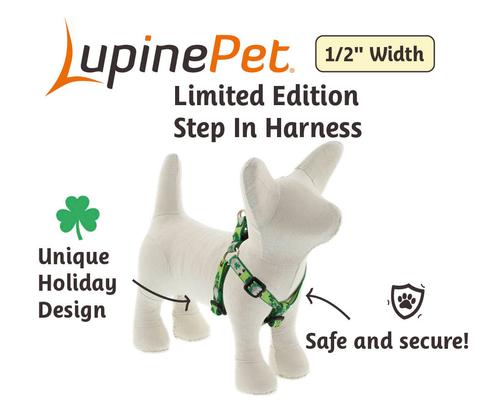 Show full view: LupinePet St. Patricks Day Adjustable Step In Dog Harness, Lucky Gnomes, X-Small: 10 to 13-in chest, 1/2-in wide slide 2 of 6