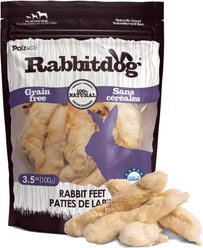 Palz&Co Rabbitdog Rabbit Feet with Fur Dog Chews, 3.5-oz bag