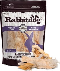 Palz&Co Rabbitdog Rabbit Skin Fur Dog Chews, 3.5-oz bag