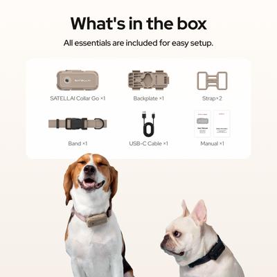 Show full view: SATELLAI Go Smart GPS Dog Collar with Live Tracking & Health Monitoring, Carbon Black, Medium slide 9 of 10