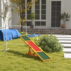 PawHut Wooden Weather Resistant Dog Agility Seesaw for Training & Exercise, Natural Wood, 70.75 x 11.75 x 11.75-in slide 2 of 9