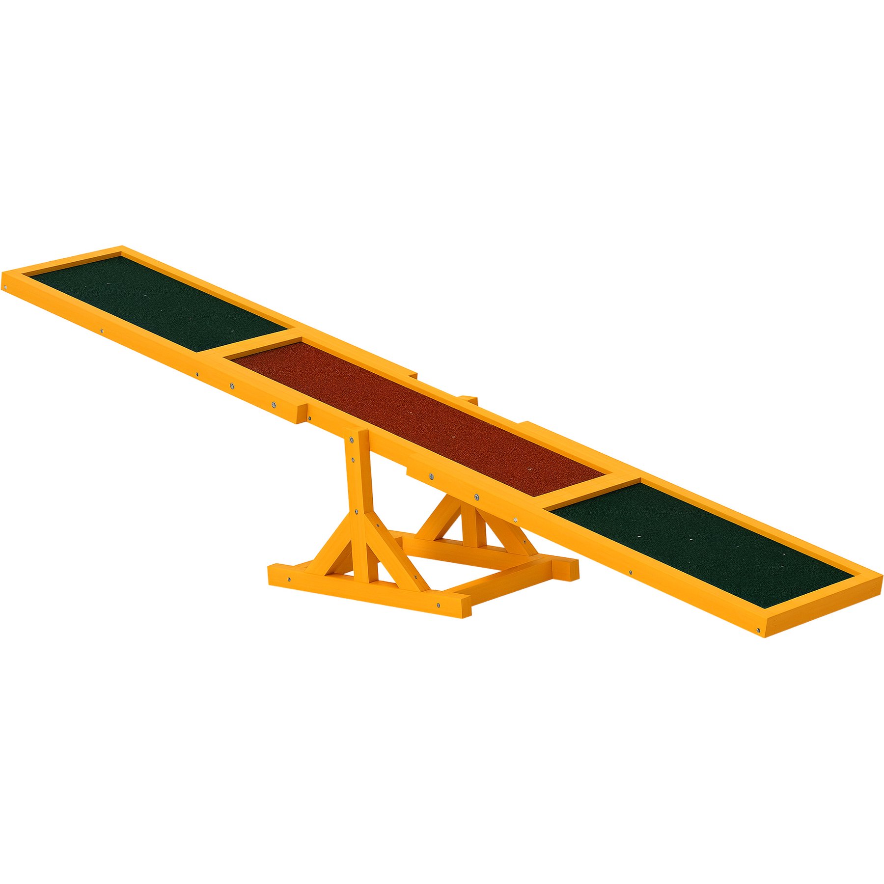 PawHut Wooden Weather Resistant Dog Agility Seesaw for Training & Exercise, Natural Wood, 70.75 x 11.75 x 11.75-in