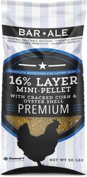 Bar ALE 16% Protein Layer Mini-Pellet with Oyster Shell & Cracked Corn Chicken Feed, 50-lb bag