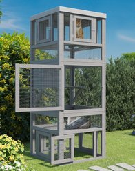 TIMHAKA 3 Tier Catio Cat Enclosure, Grey