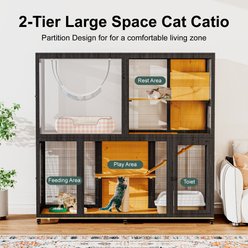 TIMHAKA 4 Tier Catio with Wheels Cat House, Black & Yellow slide 2 of 7