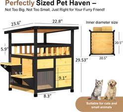 TIMHAKA Outdoor Weatherproof Cat House, Black & Yellow slide 2 of 8