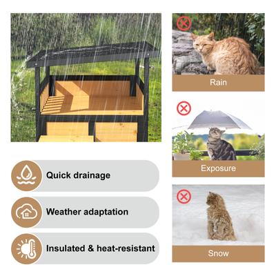 Show full view: TIMHAKA Outdoor Weatherproof Cat House, Black & Yellow slide 5 of 8