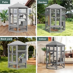 TIMHAKA Catio Outdoor Multiple Platform Cat Enclosure, Grey slide 2 of 7