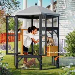 TIMHAKA Catio Outdoor Multiple Platform Cat Enclosure, Black & Yellow slide 2 of 7