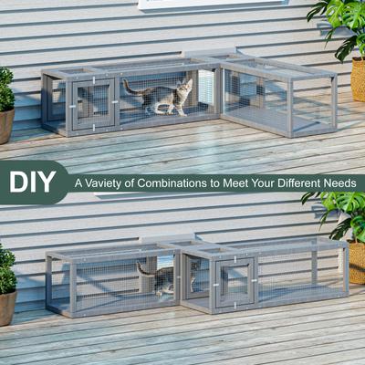 Show full view: TIMHAKA Catio Outdoor Cat Enclosure, Grey slide 2 of 7