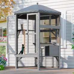 TIMHAKA Catio Outdoor Multiple Platform Cat Enclosure, Grey
