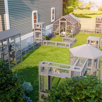 Show full view: TIMHAKA Catio Outdoor Cat Enclosure, Grey slide 7 of 7