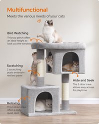 FEANDREA Multi-Level Plush Cat Tree & Condo, 39.8-in, Light Gray slide 2 of 9