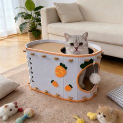 Gapzer Felt Four-Season Enclosed House Cat Cave Bed, Grey, 24 x 14.2 x 12-in slide 1 of 9
