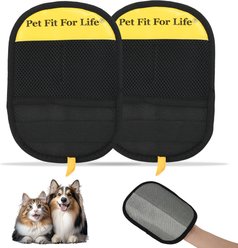 Pet Fit For Life Dog Hair Removal Glove, Black, Medium, 2 count