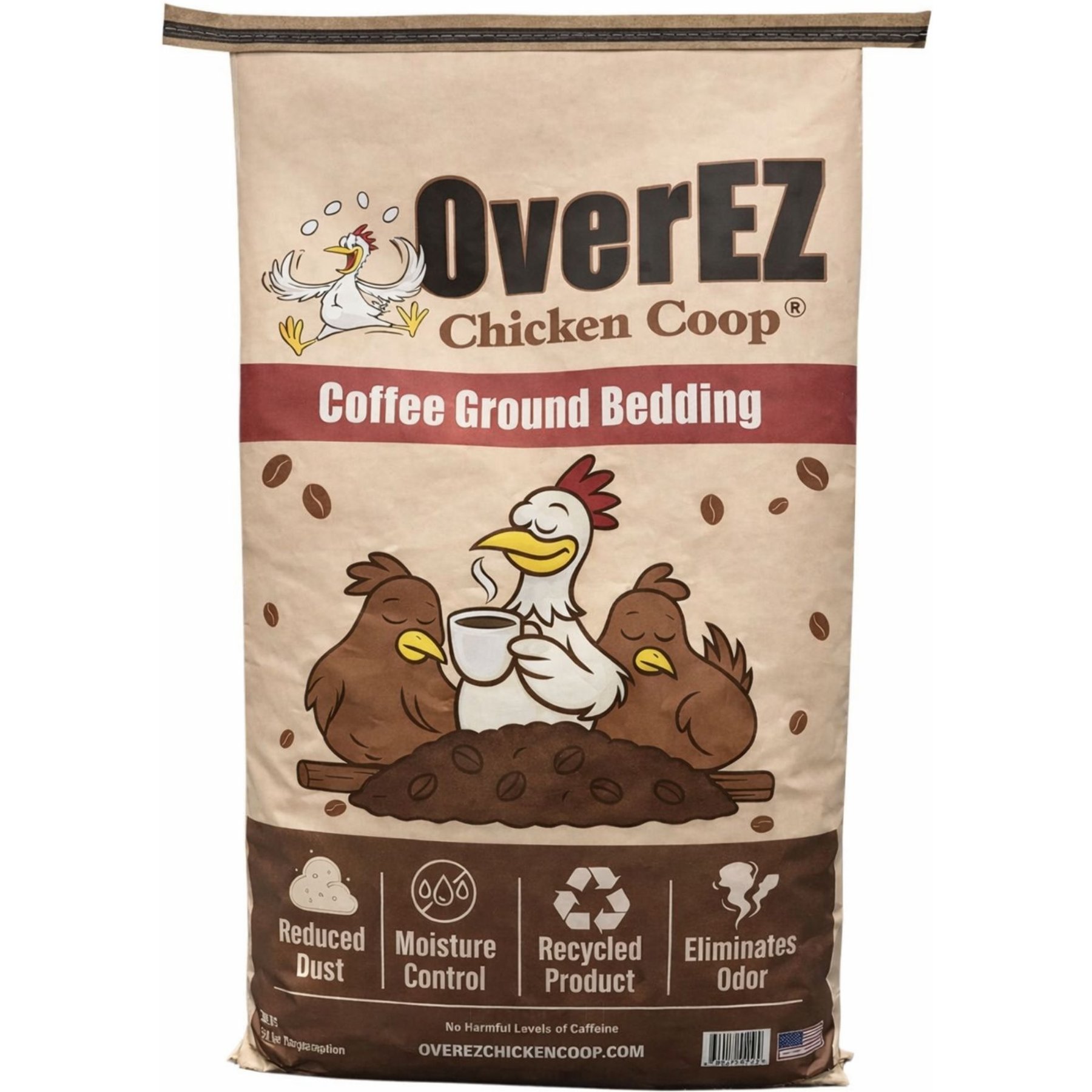 OverEZ Coffee Ground Chicken Bedding, 30-lb