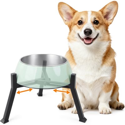LOOBANI LOOBANI Raised Metal Elevated Dog Bowl Stand, Black, Medium