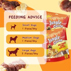 Jungle Calling Duck Wrapped Knotted Beef Tendon Bones Dog Chew, 10.6-oz bag slide 2 of 9