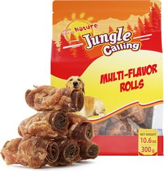 Jungle Calling Multi-Flavor Rolls High Protein Grain & Rawhide-Free Soft & Chewy Dog Treats, 10.6-oz bag