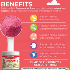 Makondo Pets Cranberry Urinary Tract Support with D-Mannose Dog Supplement, 3.53-oz jar slide 2 of 8