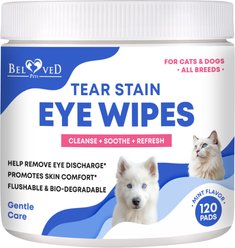 Beloved Pets Tear Stain Dog & Cat Eye Wipes, 10-oz jar