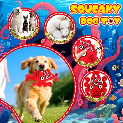 Show full view: FUUFOME Octopus Squeaky Plush Dog Toy slide 4 of 8