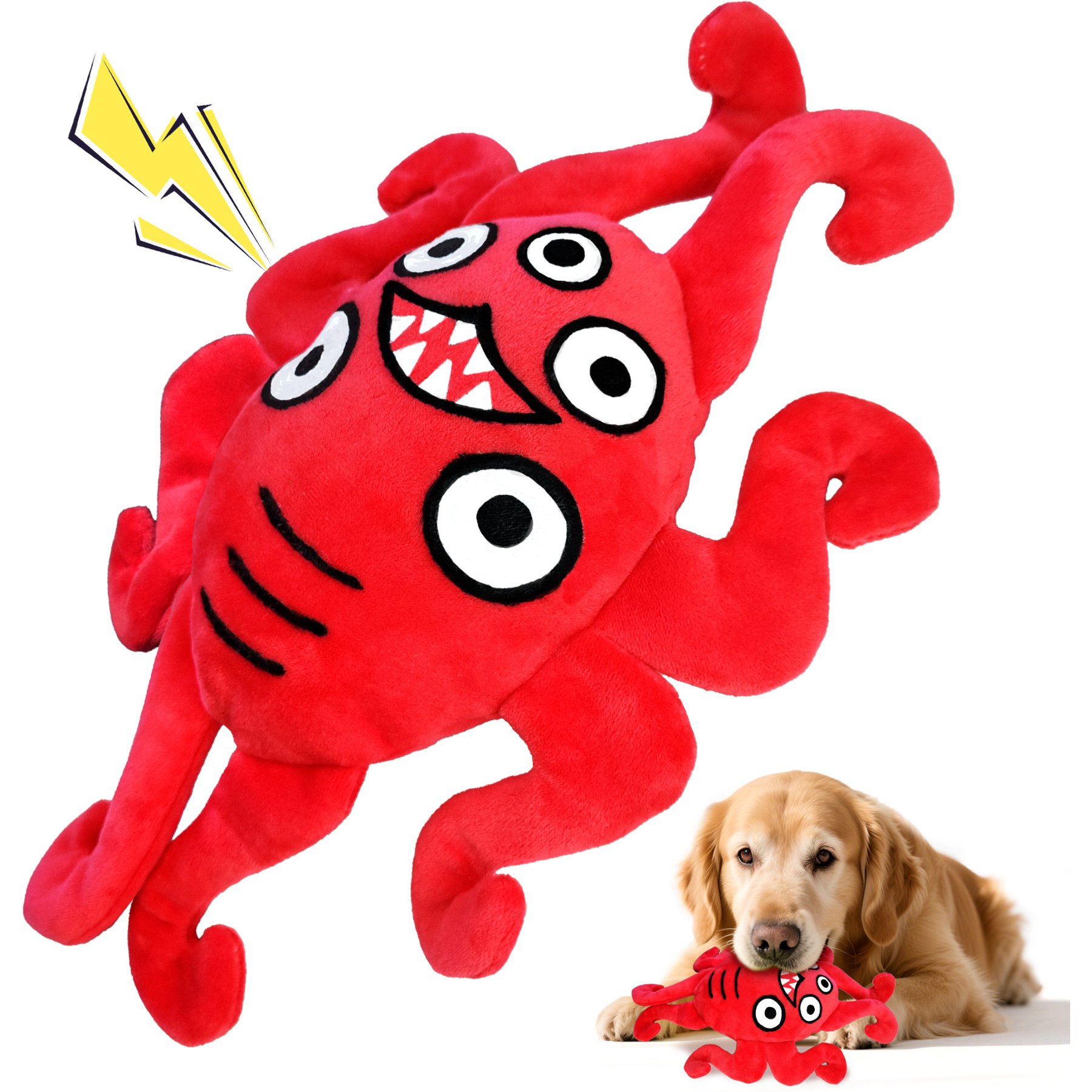 FUUFOME Octopus Squeaky Plush Dog Toy