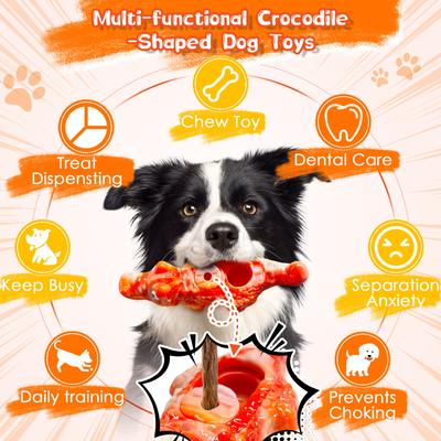 Show full view: FUUFOME Indestructible Crocodile Milk Flavored Dog Toy slide 3 of 9