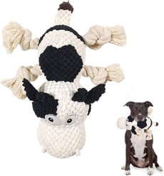 FUUFOME Plush Cow Rope Dog Toy