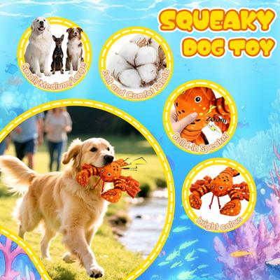 Show full view: FUUFOME Plush Squeaky Lobster Dog Toy slide 2 of 8